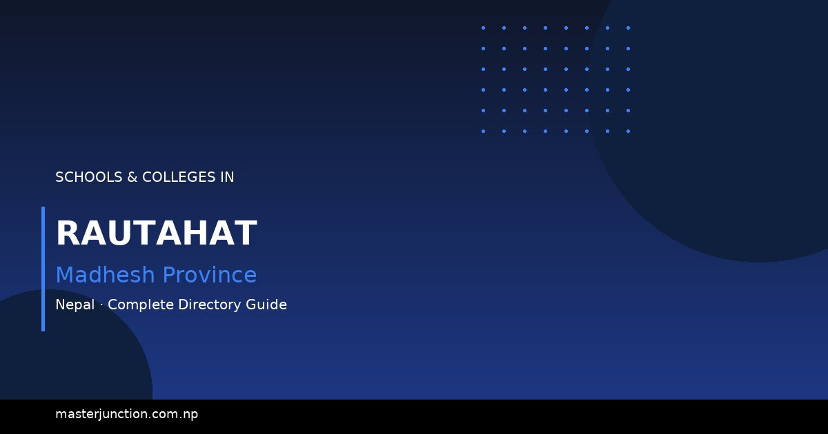 Top Schools in Rautahat - Find Your Perfect Fit