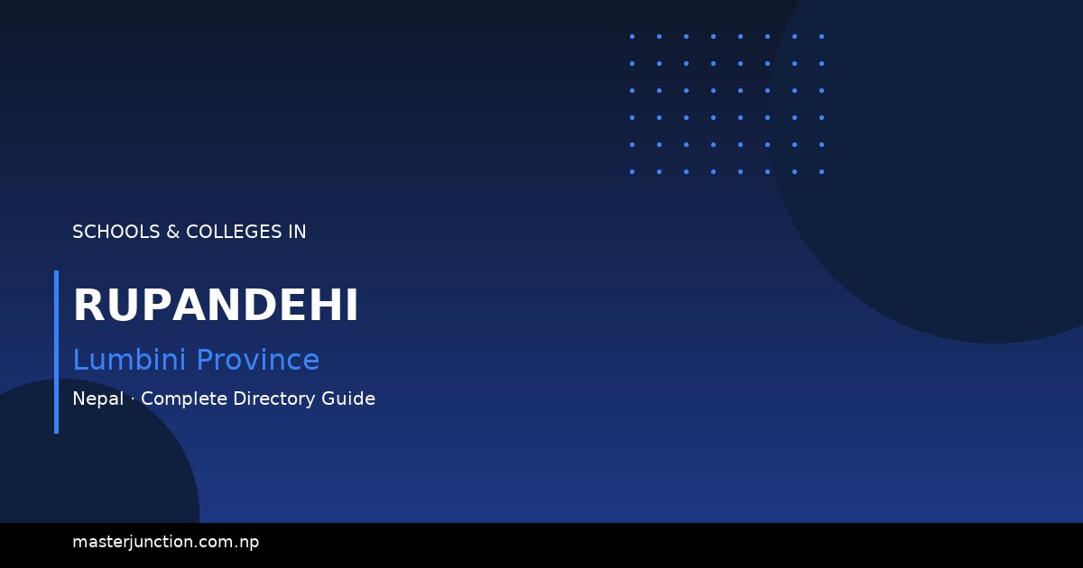 Explore the Best Schools in Rupandehi, Nepal